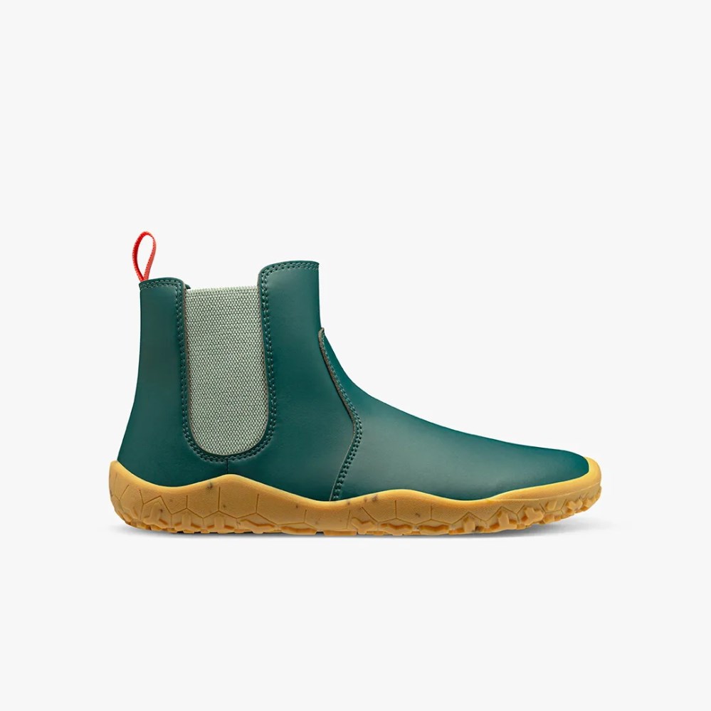 Vivobarefoot Fulham Rubber II Little Forest Folk Grønn Chelsea Boots Barn [5-BVYC]